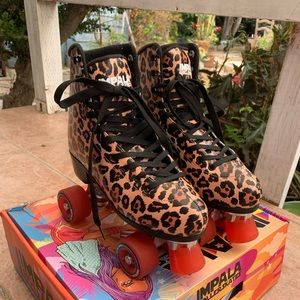 Impala Quad Skate Rollerskates Leopard US9 / full pad kit / socks